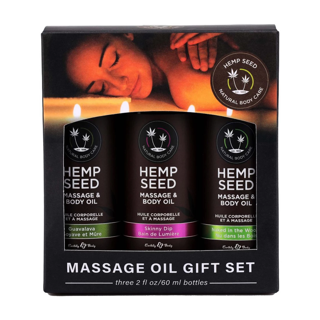 Earthly Body Zestaw 3 olejkow do masaÅ¼u Hemp Mini Mix 3x30ml