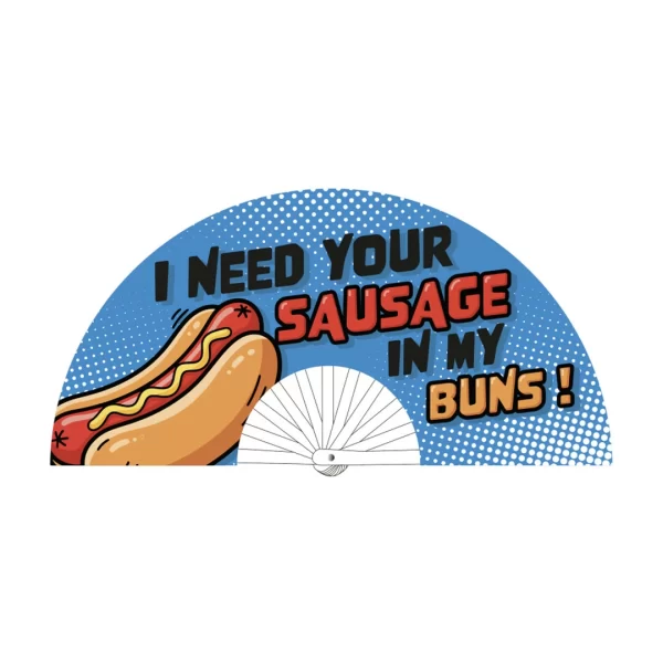 Sausage Fan 64 cm - dekoracyjny wachlarz z napisem