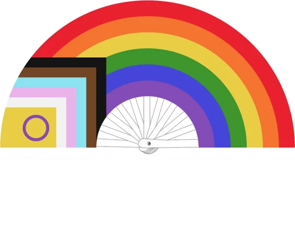 LGBTQIA Flagowy Wachlarz 64 cm TÄ™czowy Kolor WytrzymaÅ‚y Model