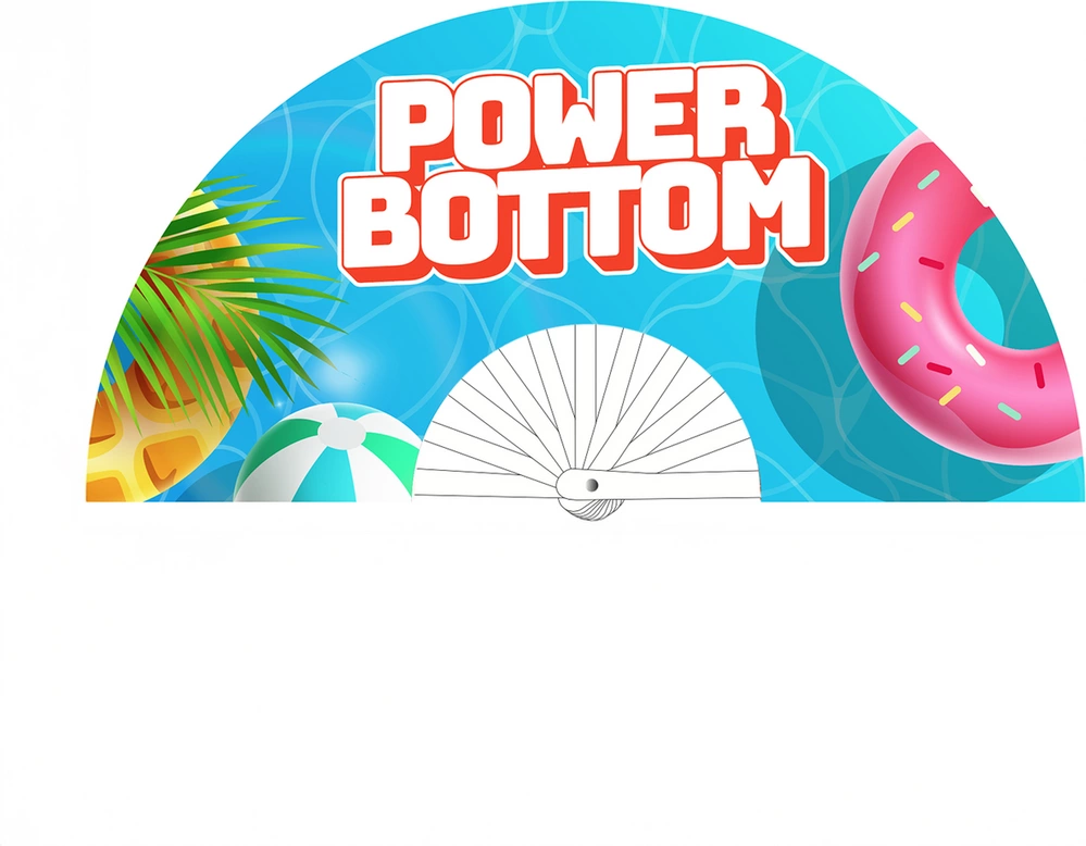 Power Bottom Fan 64 cm Multicolor - Wachlarz dekoracyjny z poliestru