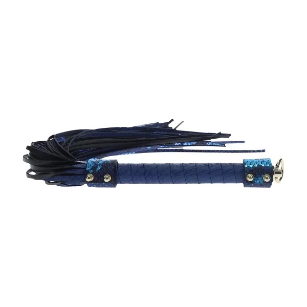 Ouch! Florence Collection Flogger niebieski - elegancki model z ekoskory
