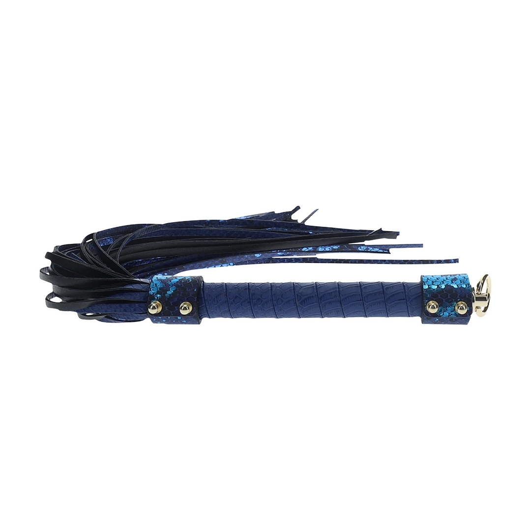 Ouch! Florence Collection Flogger niebieski - elegancki model z ekoskory