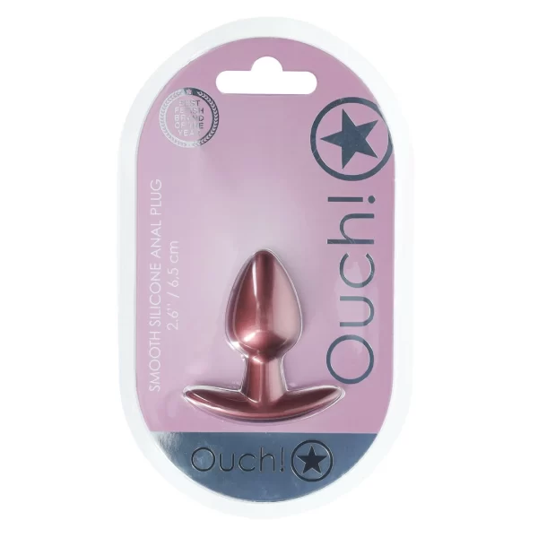Ouch! Silicone Intimate Plug Small 6.5 cm - Rose Gold Metallic Finish