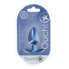 OUCH! Medium Silicone Plug 7.9 cm Metallic Blue - Smooth Design