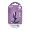 Ouch! Medium Silicone Plug Metallic Purple 7.9 cm Ergonomic Design