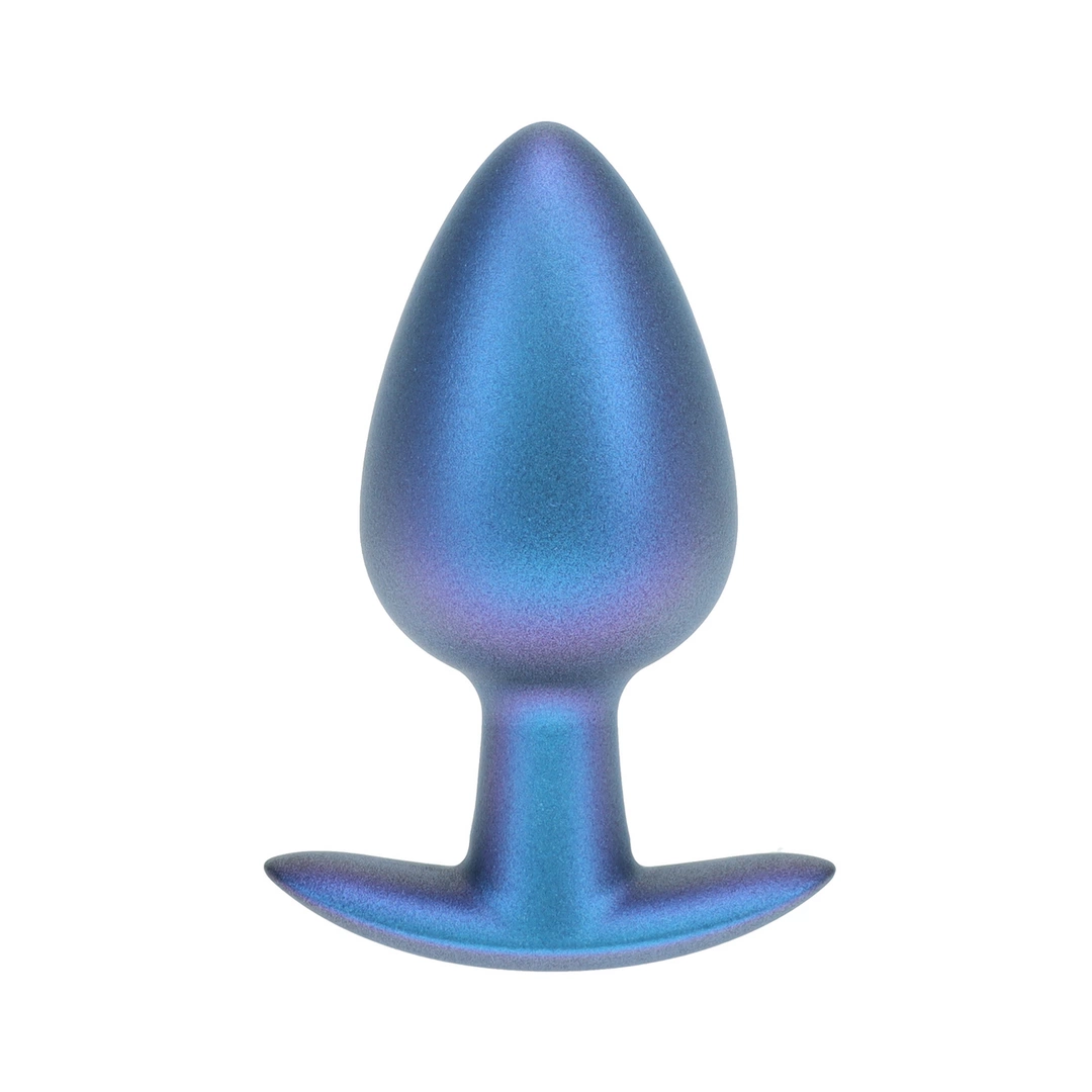 Ouch! Metallic Blue Large Smooth Silicone Plug 3.5'' (8.9