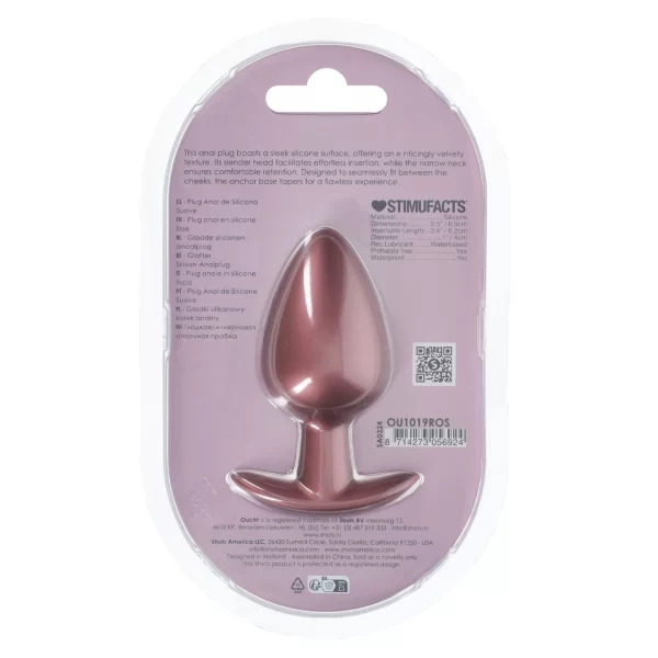 OUCH! Smooth Silicone Plug Large 3.5'' 8