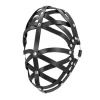 Ouch! Cage Mask Black - Regulowana maska z ekoskory