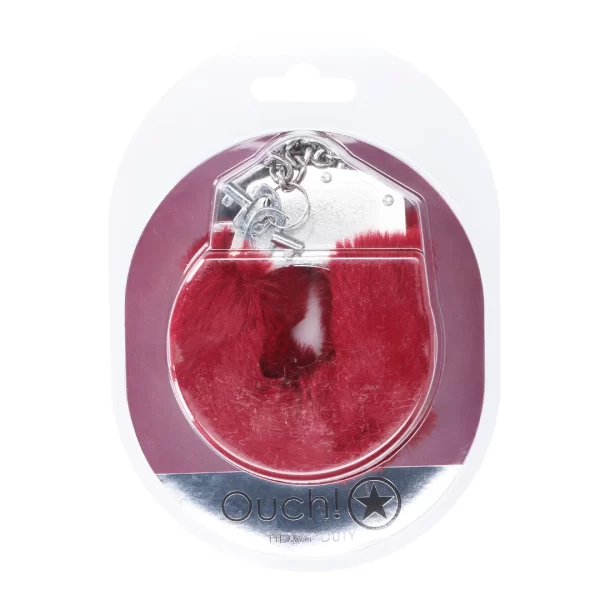 Ouch! Heavy-Duty Fluffy Handcuffs Burgundy