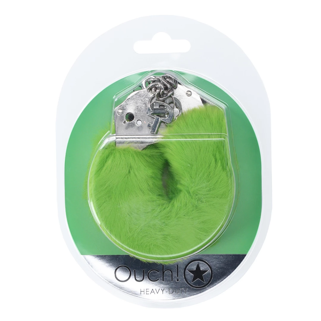 Ouch! Heavy-Duty Fluffy Handcuffs Green