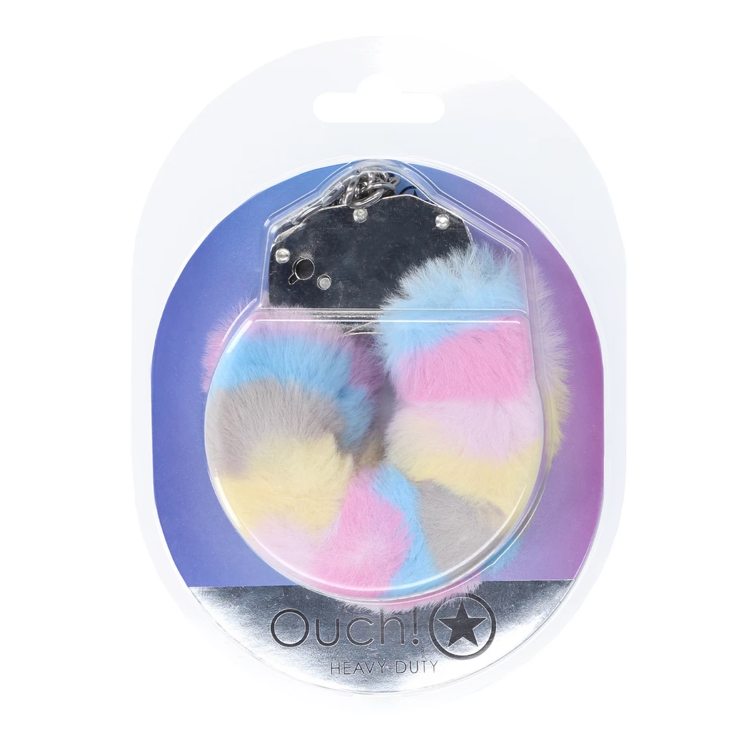 Shots Toys Secure Fluffy Handcuffs Multicolor