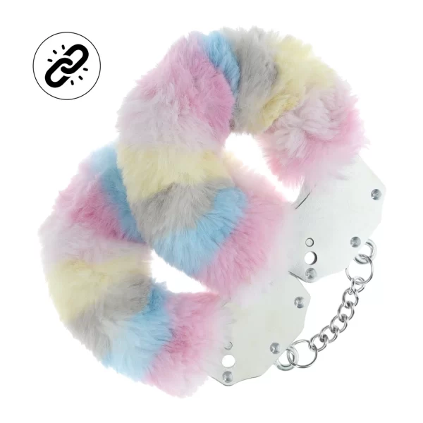 Shots Toys Kajdanki Heavy-Duty Fluffy Multicolor - miÄ™kkie obszycie