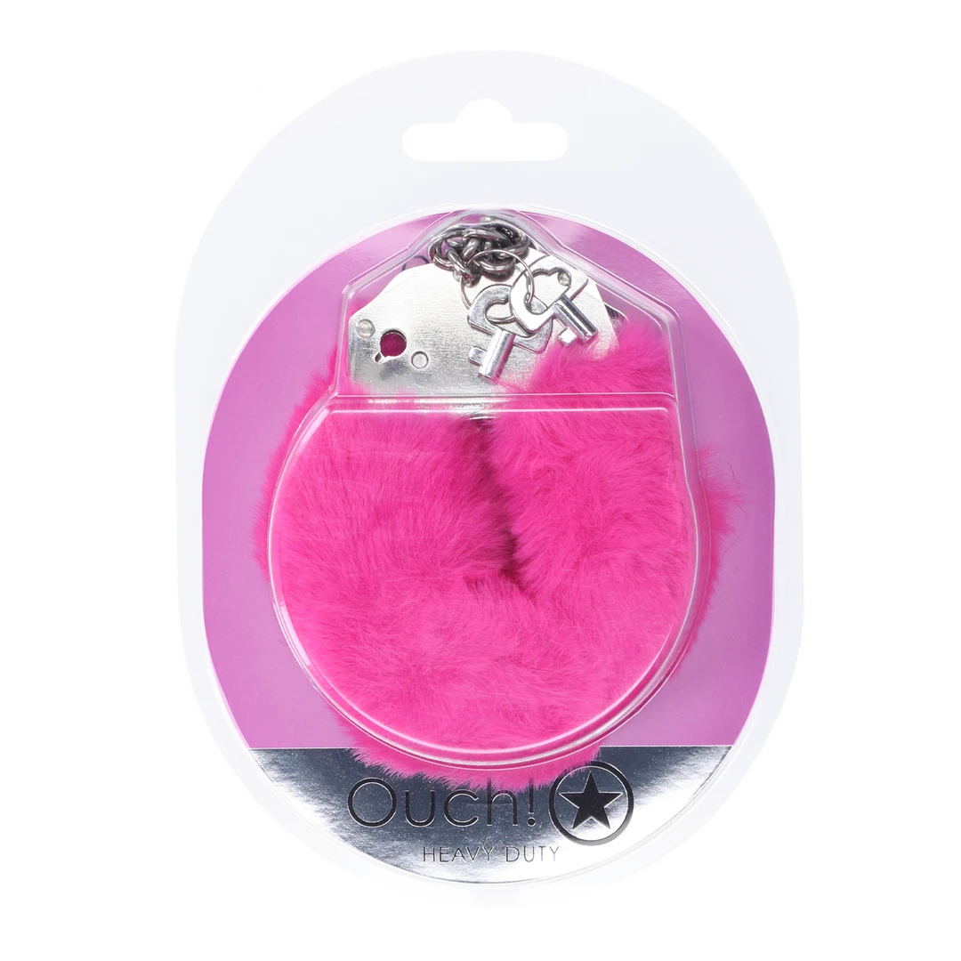 Ouch! Heavy-Duty Soft Plush Handcuffs Pink