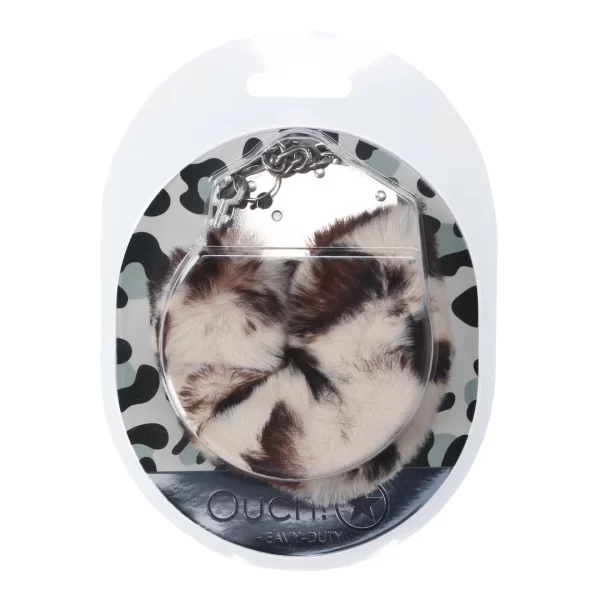 Ouch! Snow Leopard Heavy-Duty Soft Faux Fur Restraints