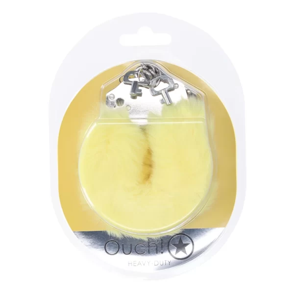 Shots Toys Soft Fluffy Handcuffs Yellow
