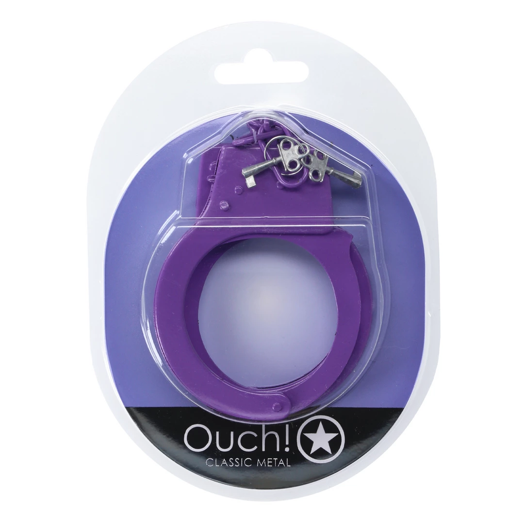 Ouch! Classic Metal Handcuffs Purple