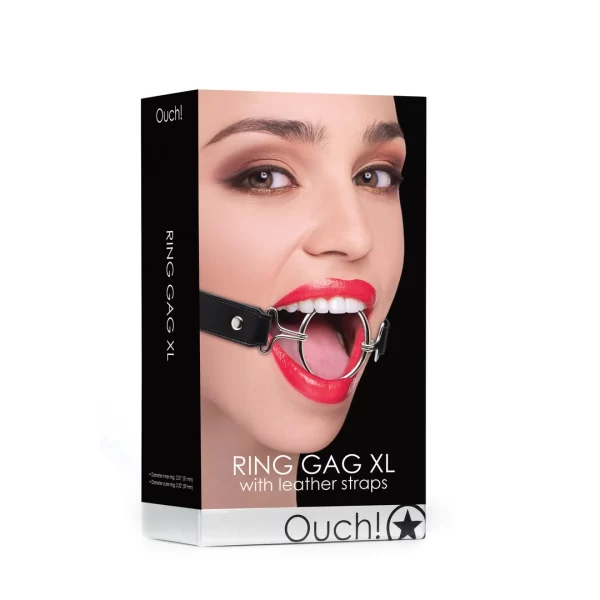 Ouch! Ring Gag Adjustable Leather Strap