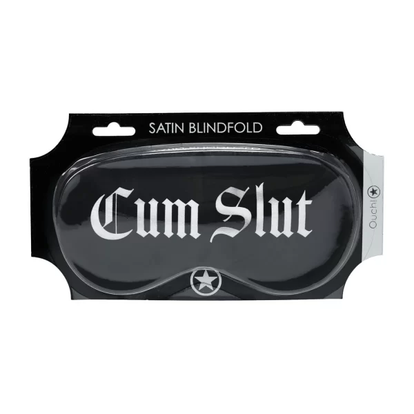 Ouch! Satin Eye Mask Black - Soft Printed Blindfold