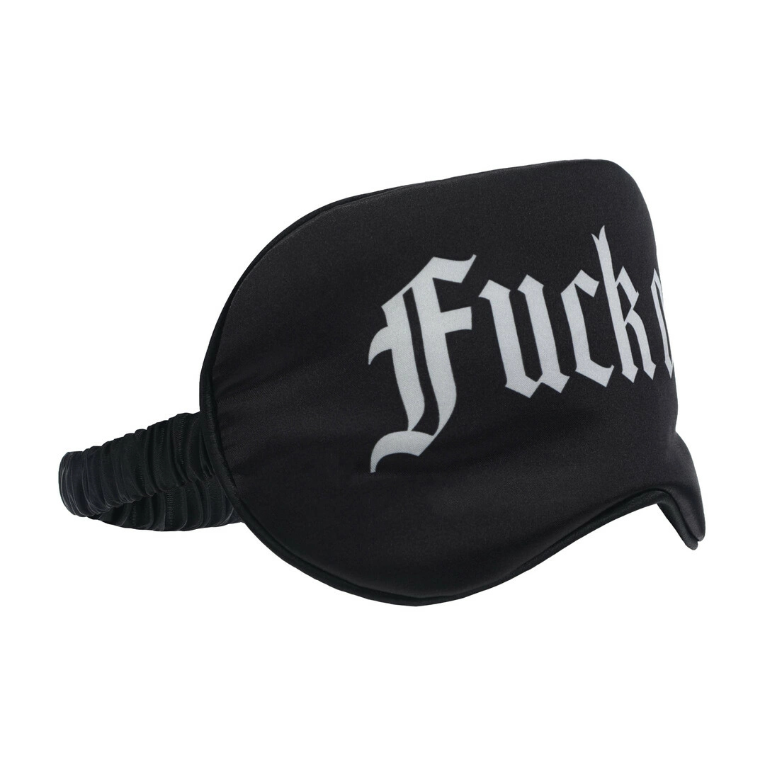Shots Fuck Off Satin Eye Mask Black