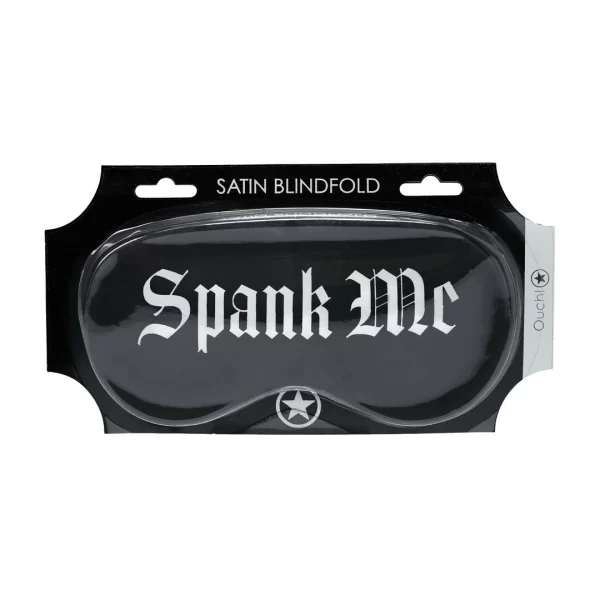 Spank Me Printed Satin Mask Black
