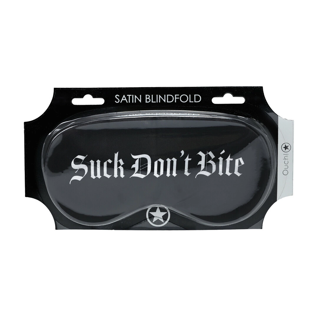 Suck Don't Bite Satin Eye Mask Black