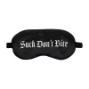Suck Don't Bite Satynowa Maska na Oczy Czarna - komfortowy model z nadrukiem