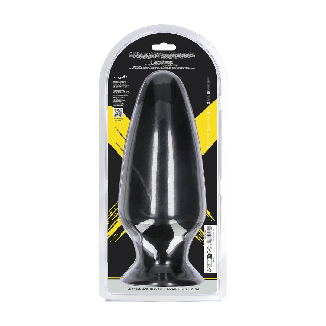 Mega X Plug anatomiczny 29 cm czarny z przyssawkÄ… - Anelma sexshop