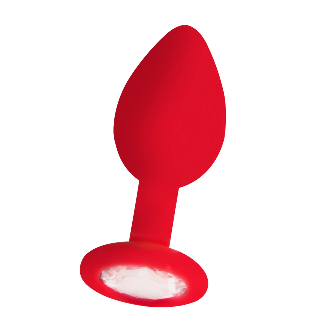 Ouch! Silicone Plug with Diamond Accent Regular Black
