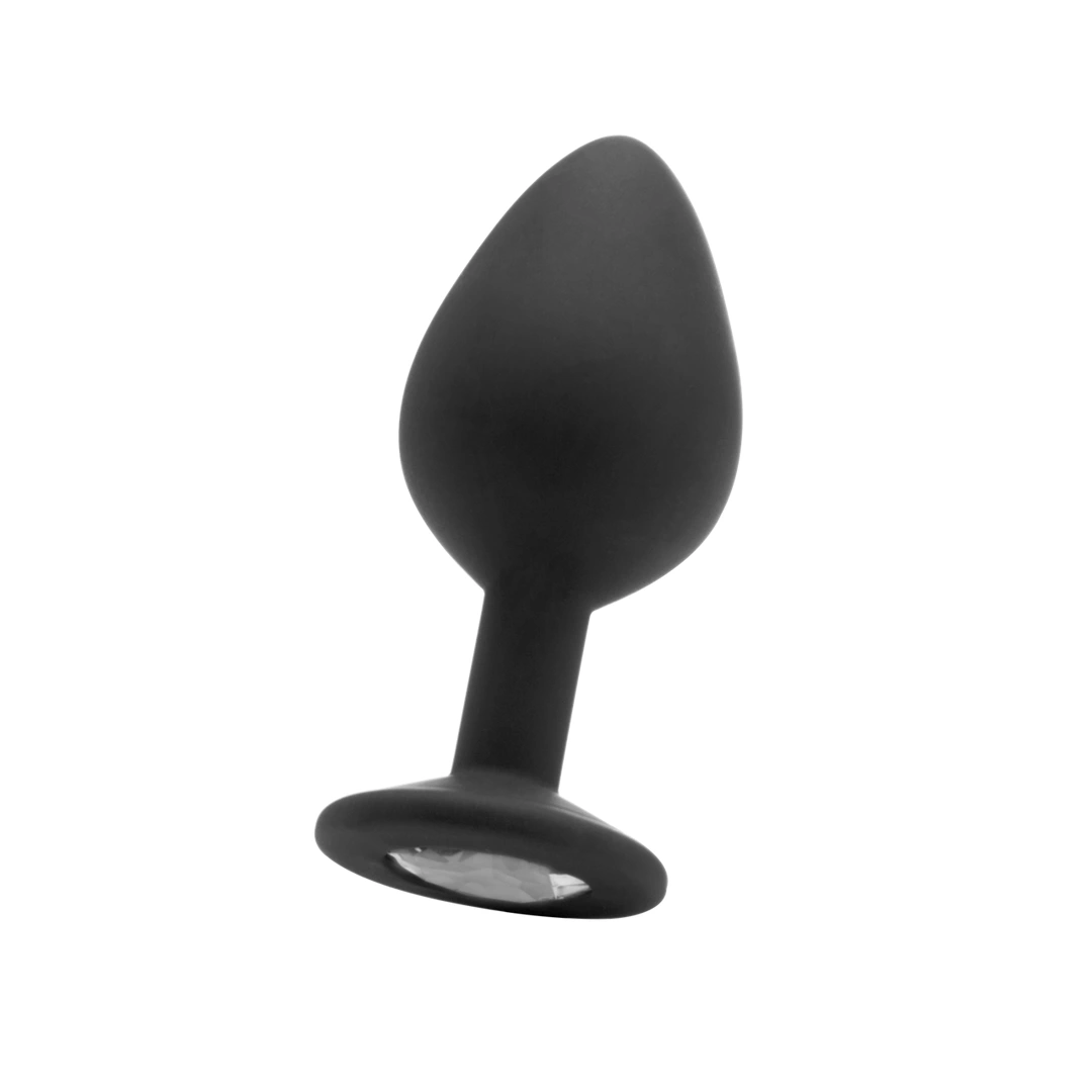 Sinner Gear Silicone Intimate Plug Large with Decorative Crystal Base