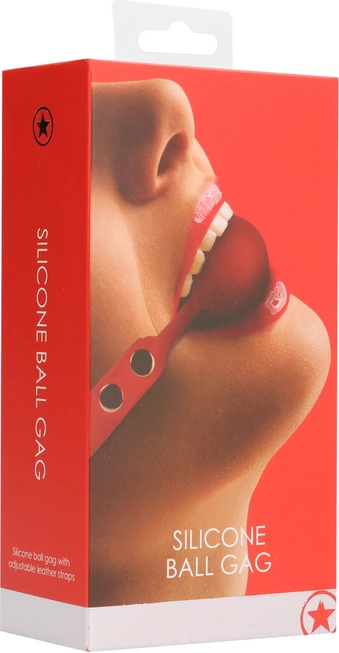 Ouch! Silicone Ball Gag Adjustable Leather Strap Black