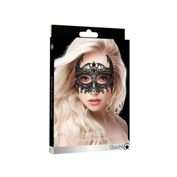 OUCH! Empress Black Lace Mask - Elegant Lightweight Venetian
