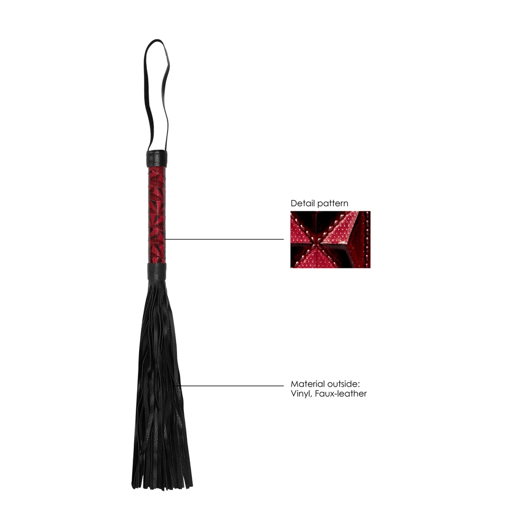 OUCH! Burgundy Faux Leather Impact Whip 38.5cm with Secure