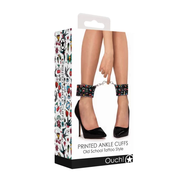 OUCH! Adjustable Printed Ankle Cuffs with Velcro Fastening