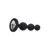 Ouch! Silicone Beaded Anal Plug with Diamond-Style Crystal Base Black. Butt plug. See functions