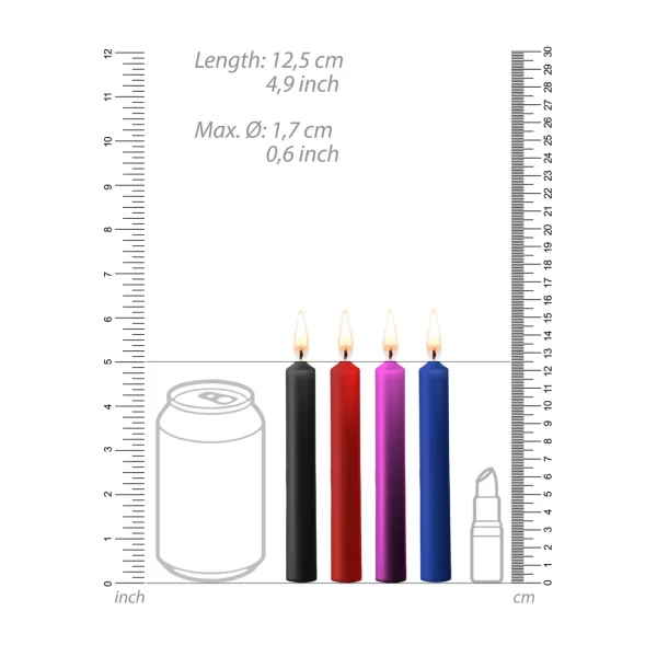 Ouch! Teasing Wax Candles Set 4 Multicolor - Low-Temp Drip System. Massage candles. See formula
