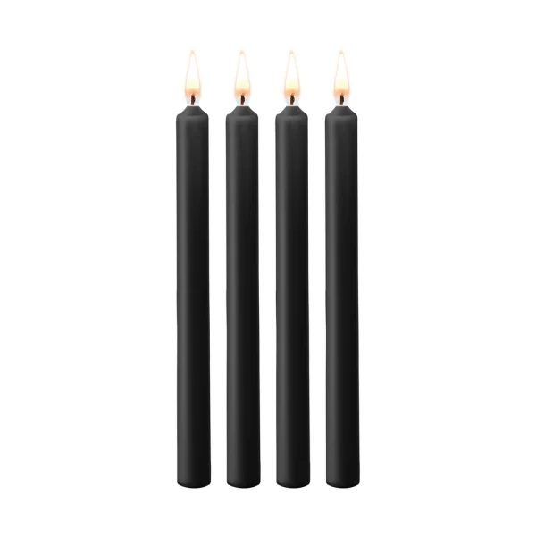 Ouch! Large Black Sensation Wax Candles Set - 4 Pieces