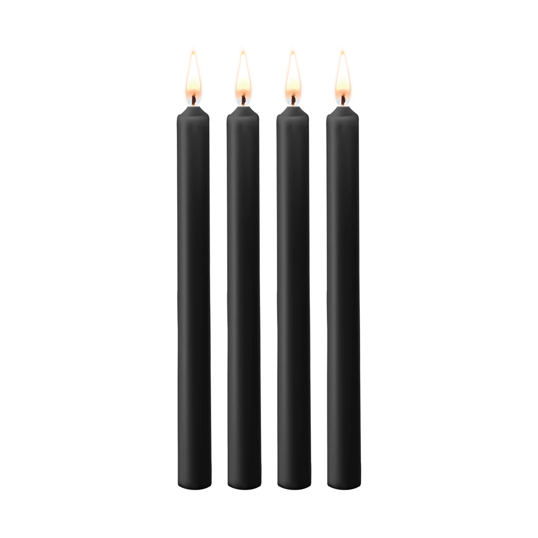 Ouch! Large Black Sensation Wax Candles Set - 4 Pieces