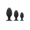 Sinner Gear Diamond Silicone Anal Plug Set with Suction Base Black