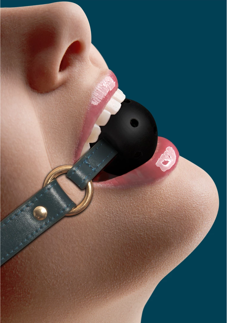 Ouch! Knebel kulkowy Halo - skorzany design