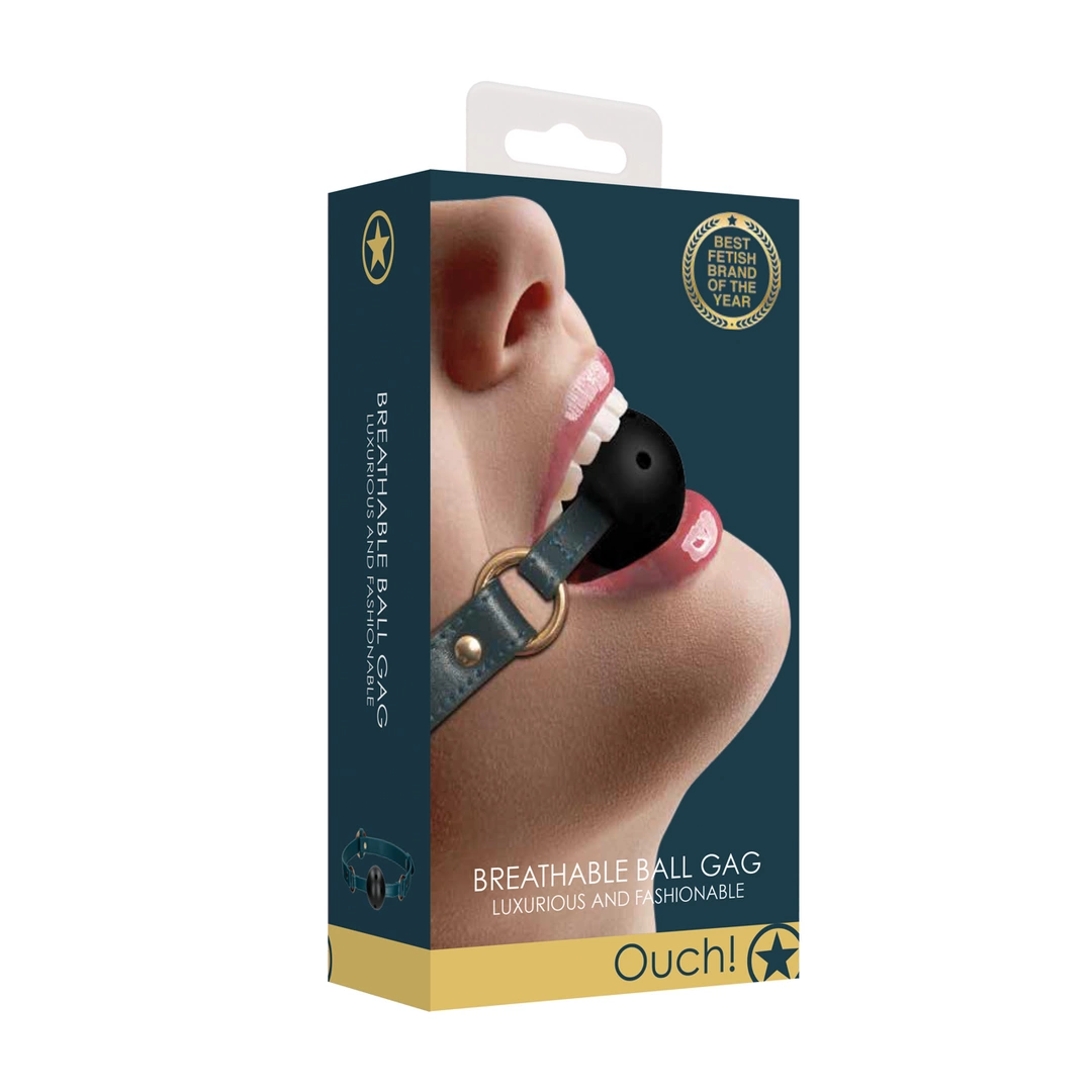Ouch Halo Gold-Accented Breathable Intimate Ball Gag
