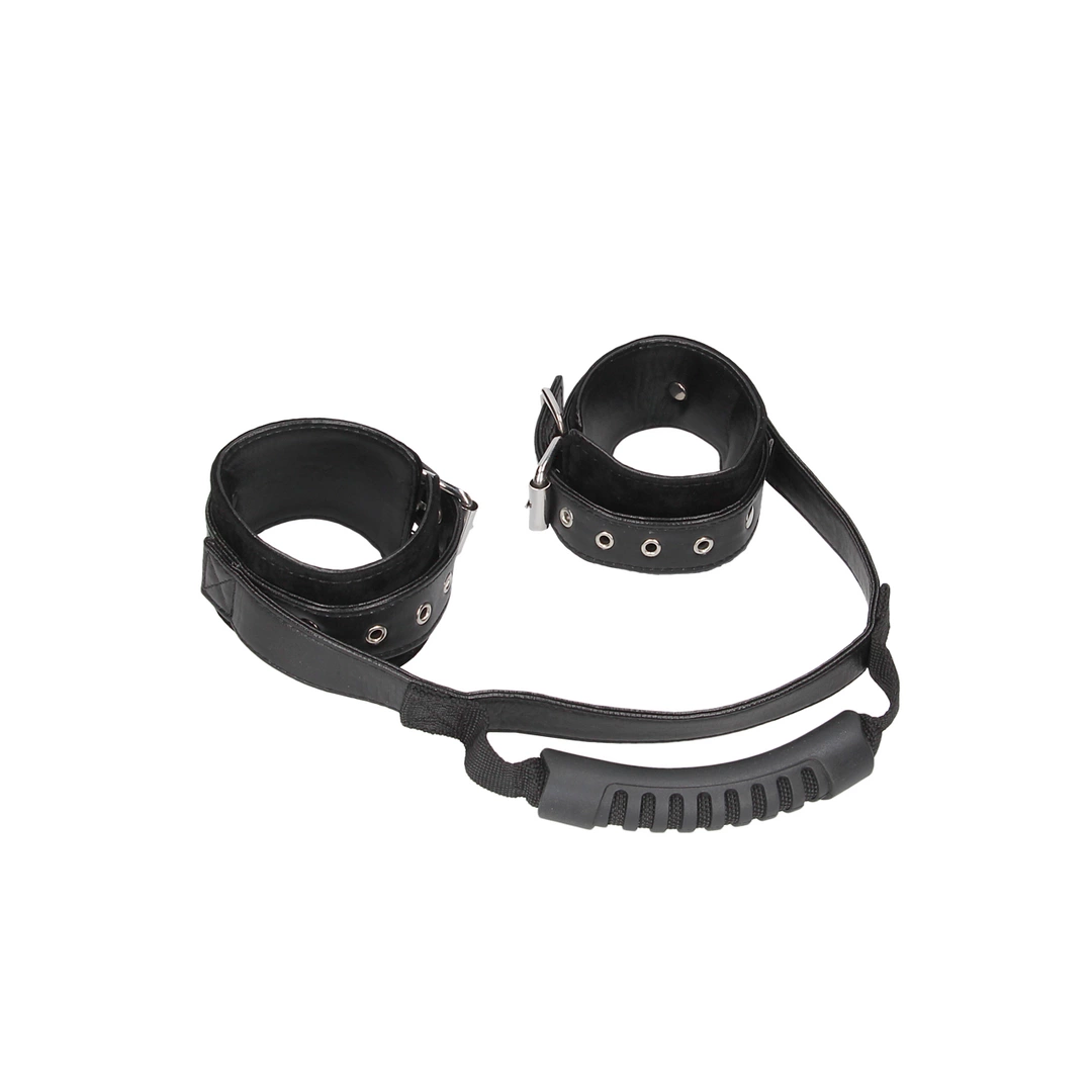 Ouch! Adjustable Bonded Leather Handcuffs with Ergonomic