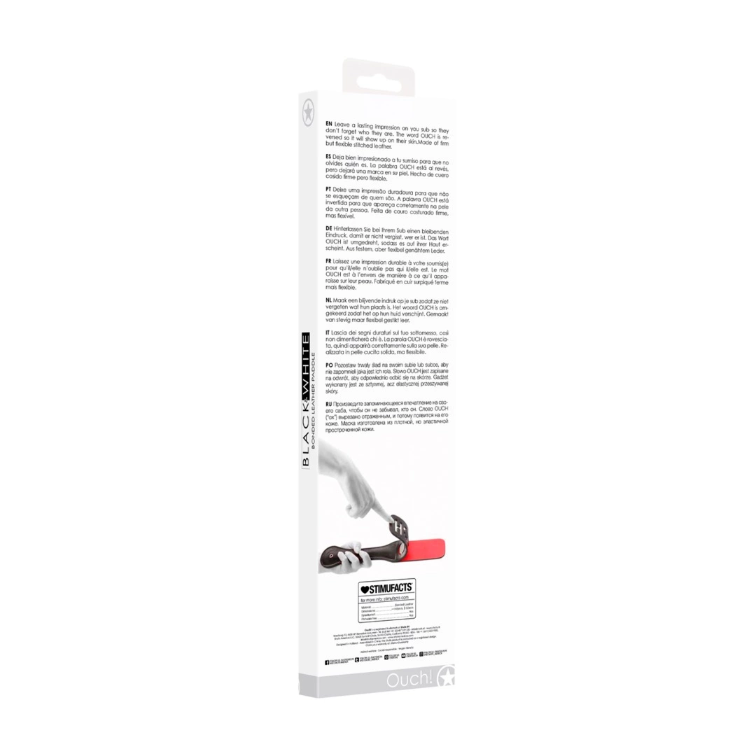 OUCH Bonded Leather Paddle - Stitched Impact Tool