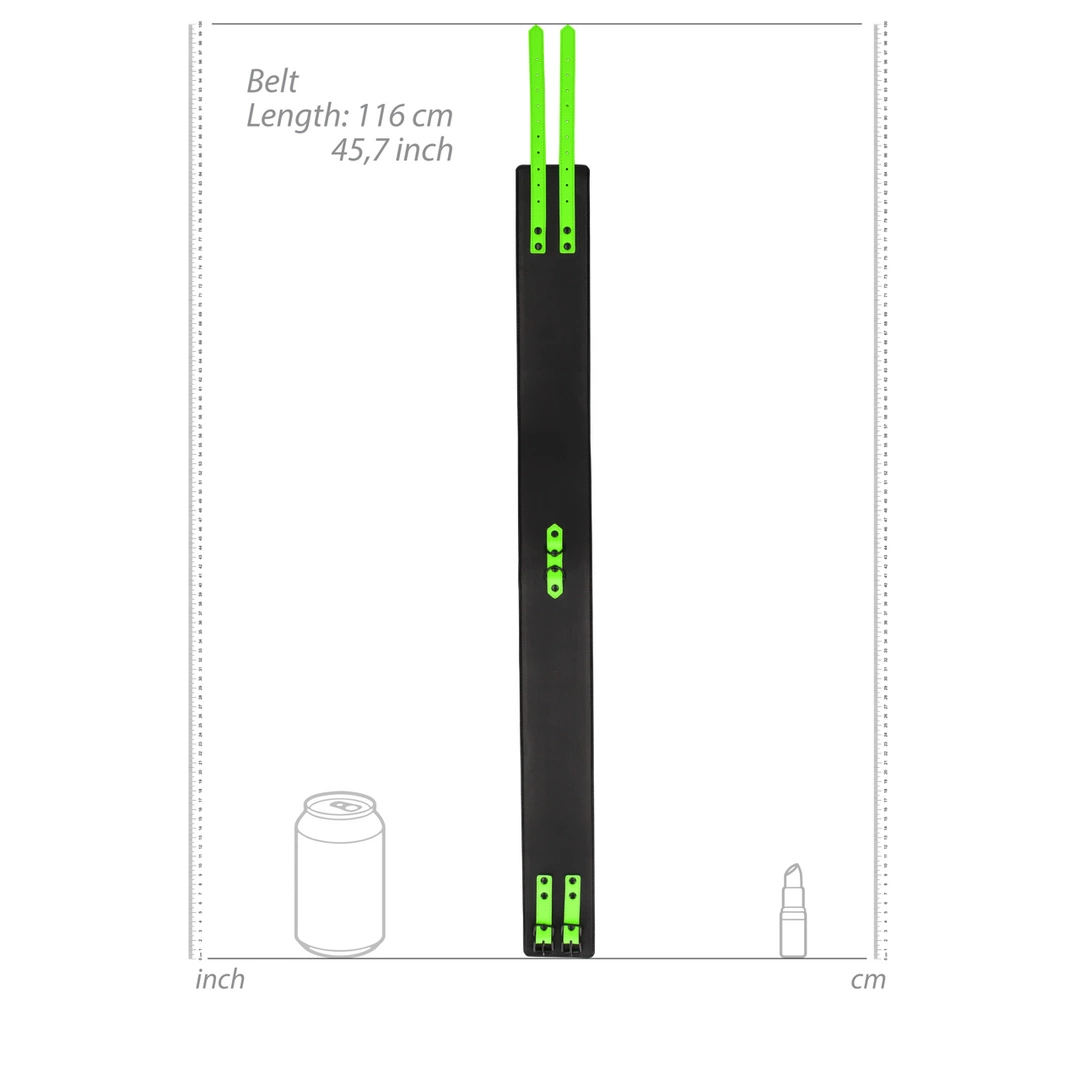 Ouch! Glow in the Dark L/XL - kajdanki na uda z paskiem