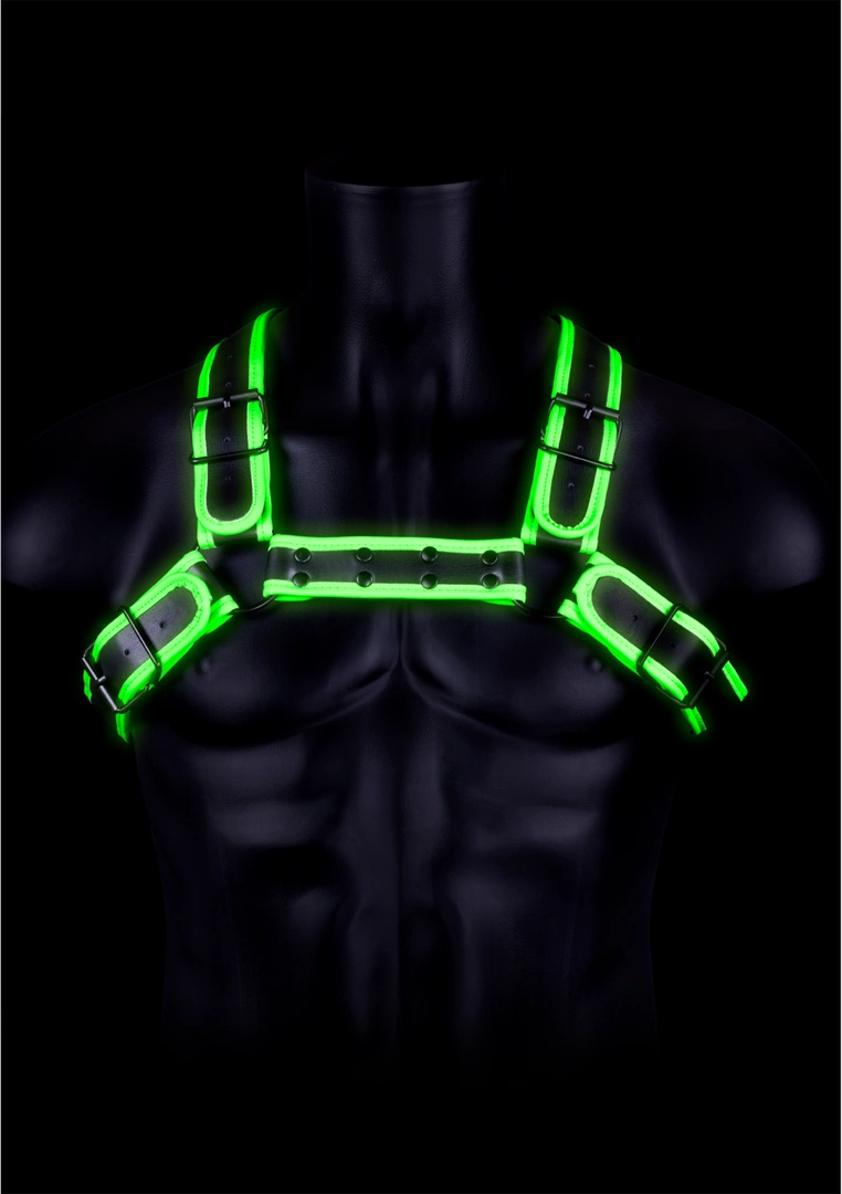 Ouch! Glow in the Dark szelki z klamrÄ… L/XL fluorescencyjne