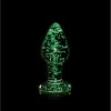 Ouch! Glow in the Dark Glass Plug Medium - Fluorescent Green Detail