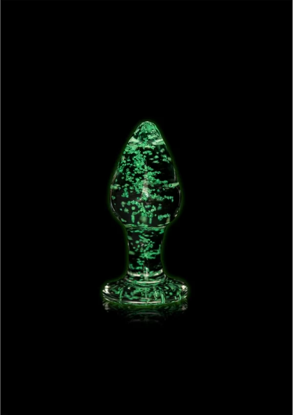 Ouch! Glow in the Dark Glass Plug Medium - Fluorescent Green Detail