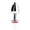 Ouch! Aluminum Intimate Gem Plug Medium - Silver & Crystal Accent
