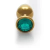 Ouch! Round Gem Metal Plug Large - Elegant Aluminum with Jewel Base. Butt plug