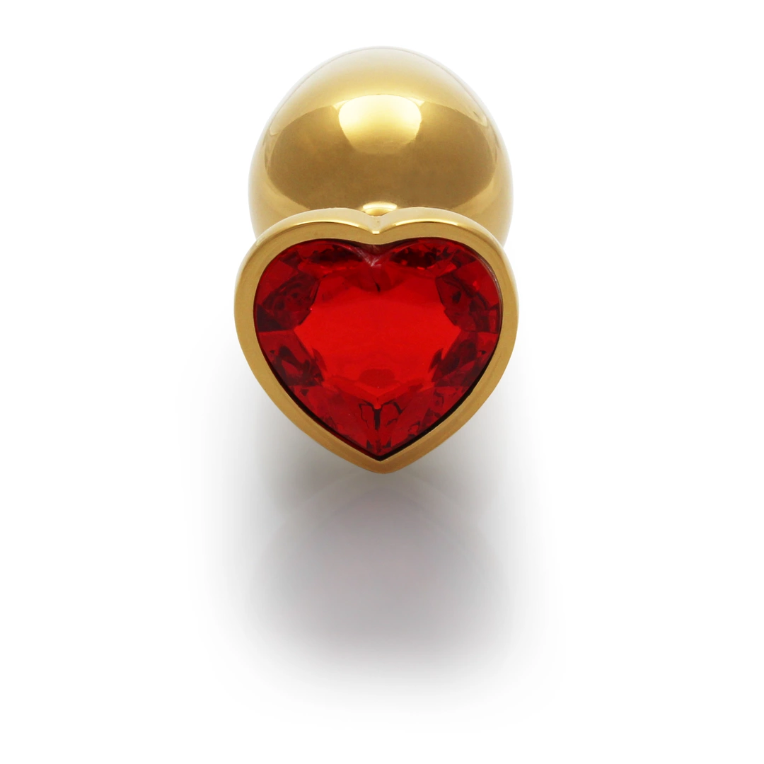 Ouch! Heart Gem Metal Intimate Plug Large - Jewel Base