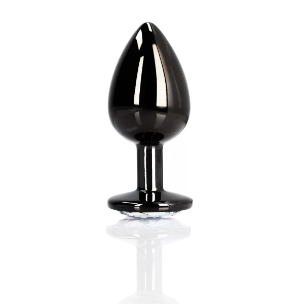 Ouch! Aluminum Intimate Plug Small with Round Crystal Base